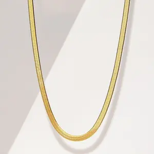 Waterproof Stainless Steel Layering Chain Necklaces For Women, 14K Gold Plated Multi-Style Stackable Jewelry, Flat Curb, Herringbone, Snake, Rope, Chunky Paperclip, CZ Cuban Link & Figaro Wrist Chains, Versatile Daily All-Match Accessory, Sentimental Holi