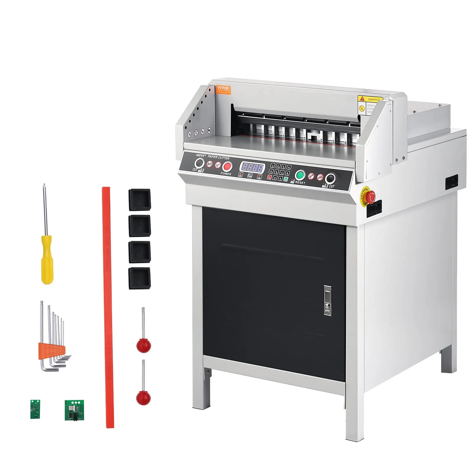 VEVOR Electric Hydraulic Paper Cutter, Heavy Duty Paper Cutter Machine, 1.57 in/ 40 mm Cutting Thickness, 18 in/ 457.2 mm Cutting Width, Industrial Paper Trimmer with Button Control