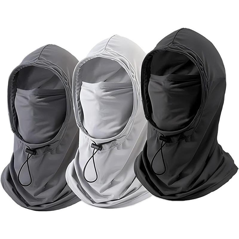 Outdoor riding sunscreen headgear full face cover removable sunscreen mask thin summer ice silk motorcycle sunscreen cap