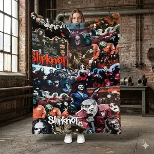SLIPKNOT themed print style art plush blanket - lightweight and durable, suitable for living room, bedroom or outdoor use, comfortable bedding
