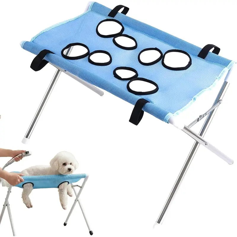 Foldable Dog  Cat Grooming Hammock with Thick Breathable Mesh, Adjustable Straps, Stainless Steel Stand  Easy Storage Design. For Small Dogs and Cats, Ideal for Professional Pet Salons, Home, Great Halloween & Christmas Birthday Gifts