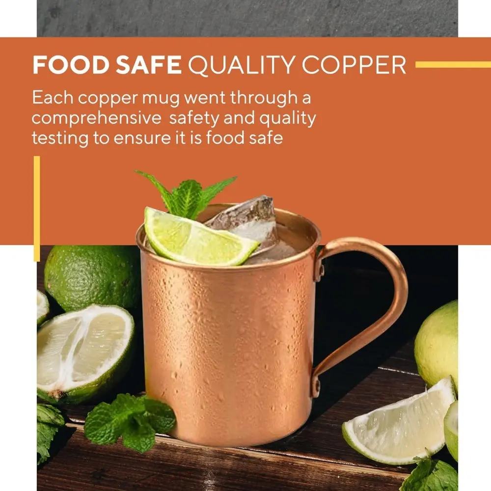 Moscow Cup (16oz), Smooth Copper Mug, Pure Copper Cup, Ideal for Moscow Mule, Iced Coffee, Cocktails, Cold Drinks, Durable & Stylish, Drinkware