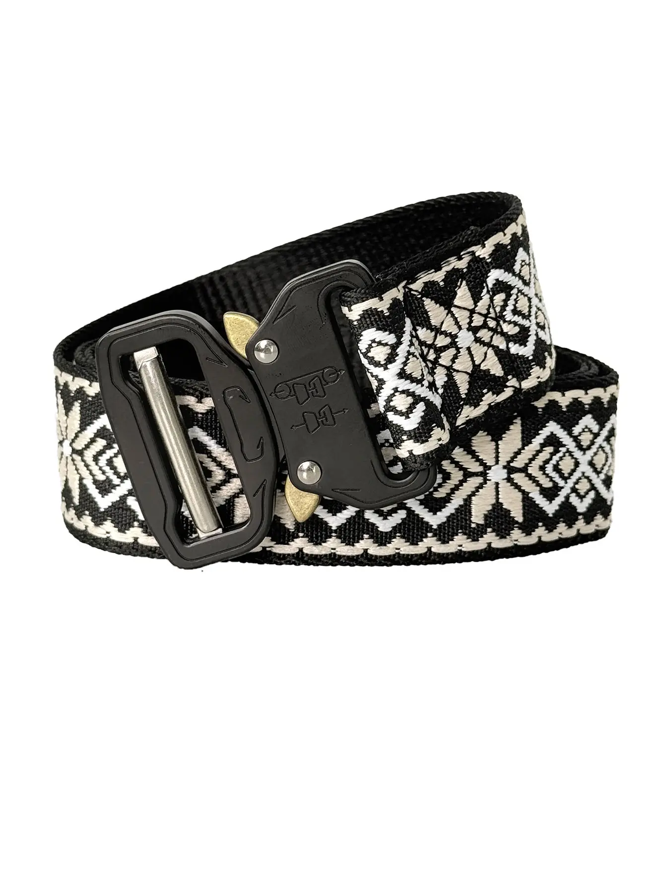 Embroidered floral patterns, ethnic-style belt with functional snap closures, unique decorative design – perfect for pairing with a belt.