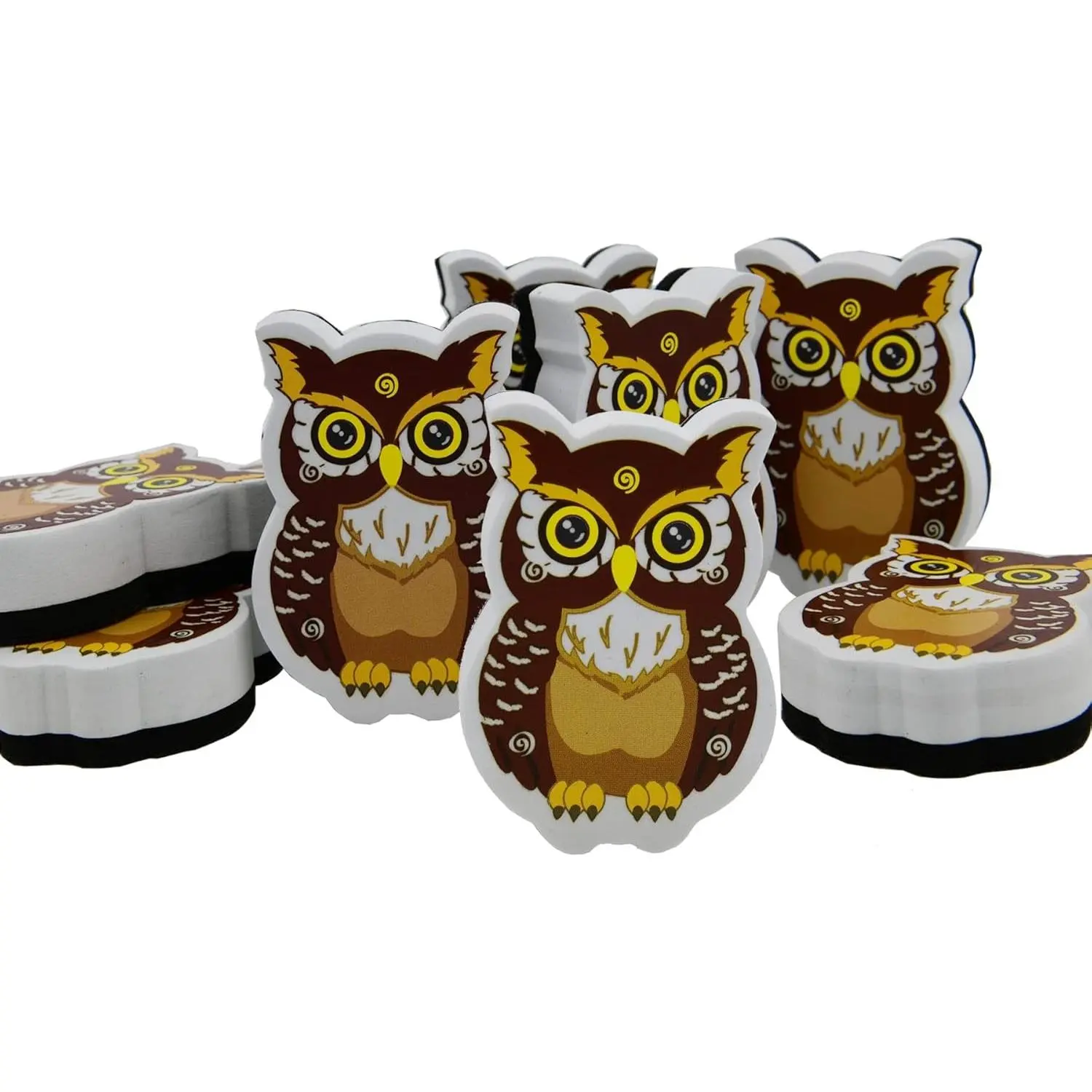 Magnetic Dry Erase Erasers Whiteboard Eraser Pack 8 Chalkboard Eraser Cute Owl Erasers with Felt for Professor Teachers Designer Workshop Office Home