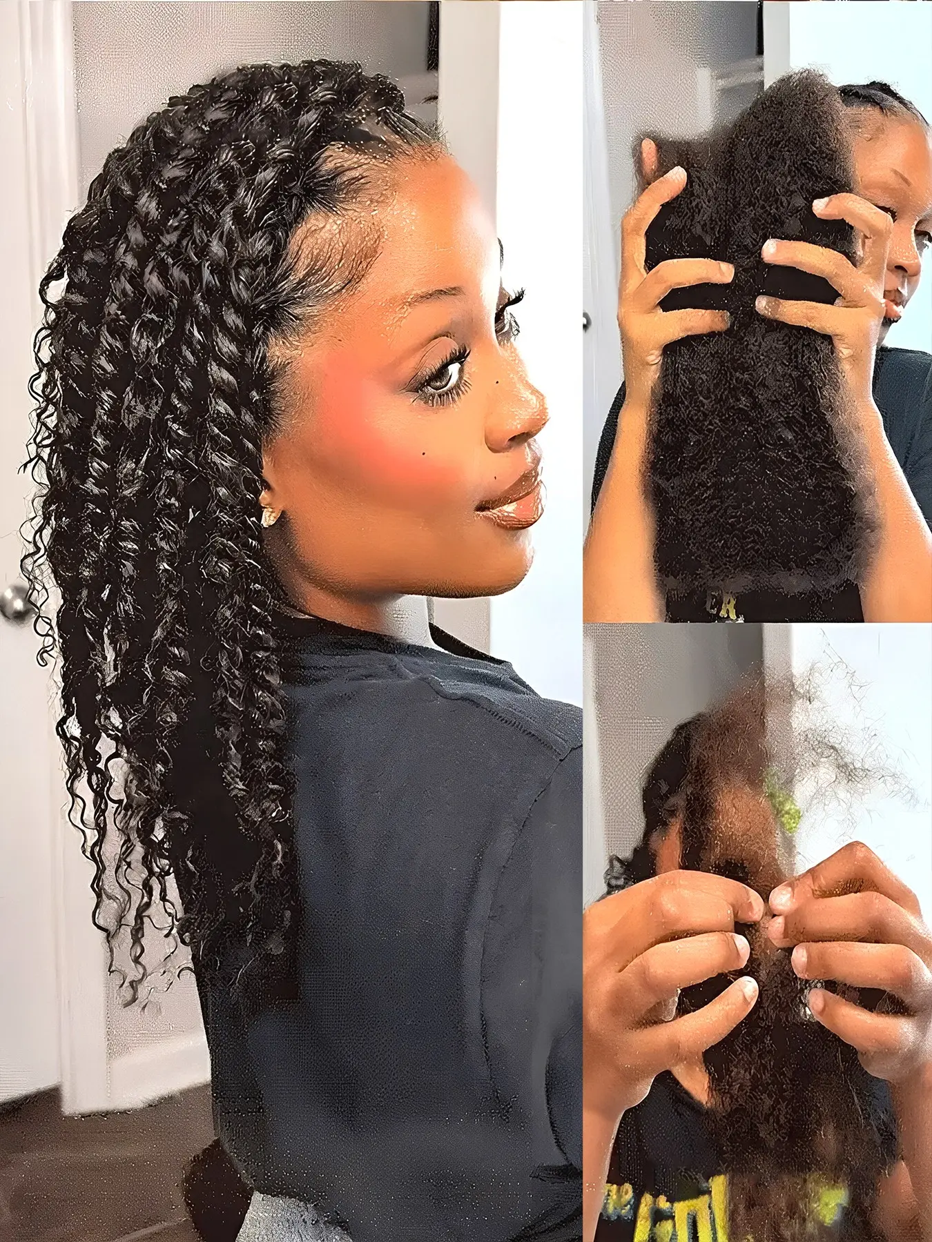 Brazilian Afro Kinky Bulk Human Hair , No Weft Soft Fluffy Hair Extensions 30g/Pack , For Loc Repair Dreadlock Extensions Micro Twist Mini Locs Protective Hairstyles Human Hair Pieces