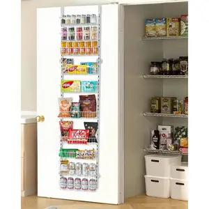 10-Tier Over-The-Door Pantry Organizer Hanging Storage Rack - Adjustable, Space-Saving Kitchen Cabinets And Pantry Shelves, Ideal For Small Kitchens, Apartments, Dorm Rooms, Durable Steel Construction, Easy Installation