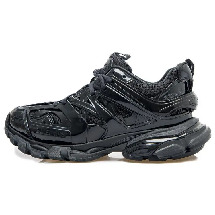Balenciaga Track Patent Leather Low-Top Comfort Lace-Up Dad Shoes for Men in Black Verifiable, with credentials and supporting global authentication