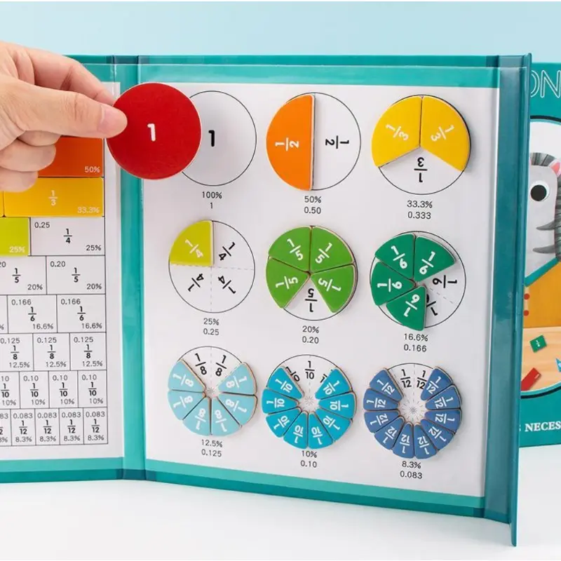 Magnetic Fraction Learning Board Set, Educational Math Toy for Kids, Math Learning Tools, Interactive Teaching Tool, Math Teaching Aid, Easy to Use, Perfect for Home Schooling