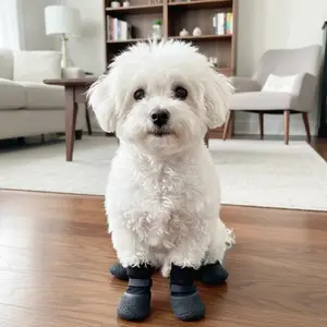 4 Pcs Waterproof Dog Boots Set, Anti-Slip Soft Sole Pet Rain Shoes with Waterproof Coating, Paw Protection for Shiba Inu Bichon Frise Corgi Poodle Daily Use #summervibes
