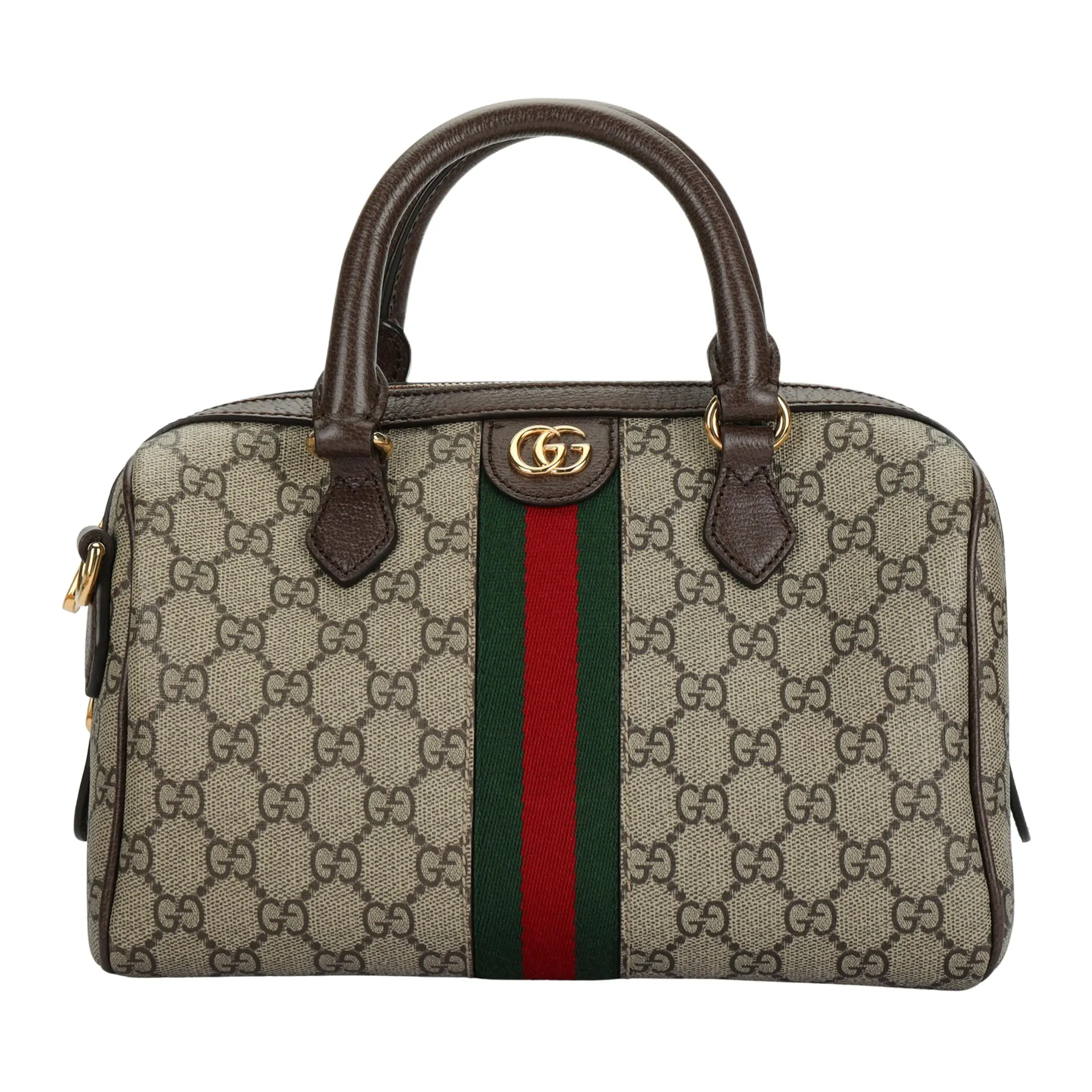 Gucci Ophidia Small Crossbody Bag for Women – Canvas and Leather with Detachable Strap, Brown