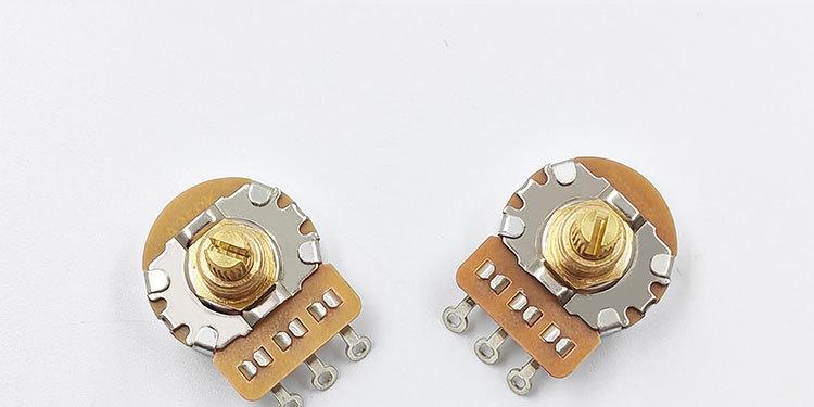 24-tooth copper shaft short shaft potentiometer for electric guitar and bass, knob switch for tone and volume, 500K resistance, 250K resistance, wholesale