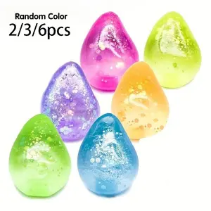 Colorful Crystal Water Drop Slippery Toy, Soft Q-Bounce Squeeze Toy, Slow Rebound Material, Perfect Gift for Christmas, Valentine's Day, Day