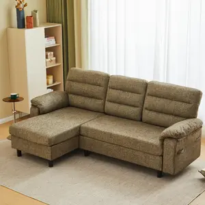 3-Seat Modular L-Shaped Chaise Lounge Sectional Couch - Deep Seat Sleeper, Modern Upholstered Chic Cloud-Soft Double-Cushioned Sofa Set, Couch for Living Room Apartment Furniture
