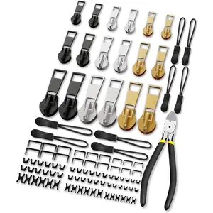 Upgraded 99PCS Zipper Repair Kit with Replacement Sliders, Pulls & Plier, Easy Install for Jacket Backpack Luggage, 3 Sizes #3 #5 #8
