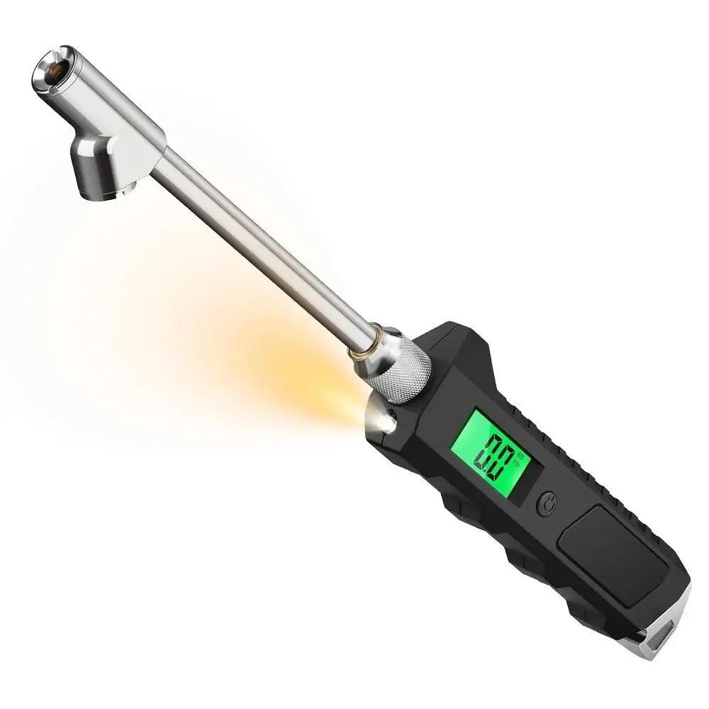 Digital Tire Pressure Gauge for Cars, Rvs, Trucks, Air Pressure Gauge for Tires, Stainless Steel Dual-Head, LCD Flashlight, Ergonomic Design, Easy Reading