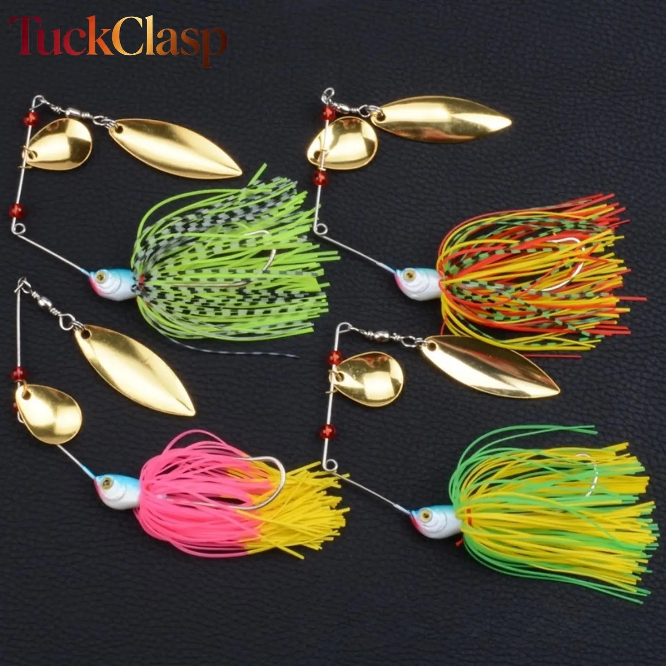 19.8g Metal Spinnerbait Fishing Lure, Chatterbait-Style Skirted Spinner, Vibrating Artificial Bait Available in 4 Colors for Freshwater Bass & Outdoor Fishing
