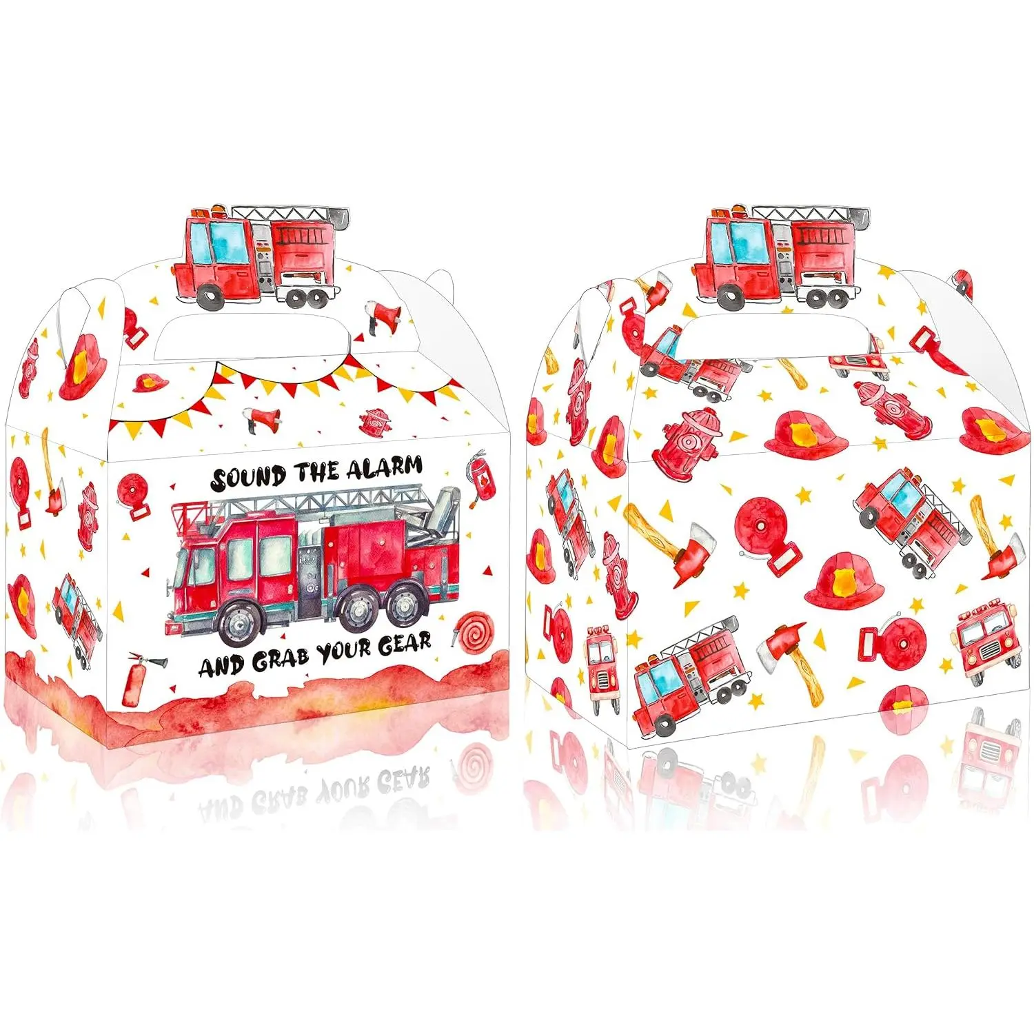 Fire  Party  Boxes 12 count Firefighter Firetruck Theme Birthday Party  Boxes for Fireman Birthday Party Resuce Events  Shower Supplies