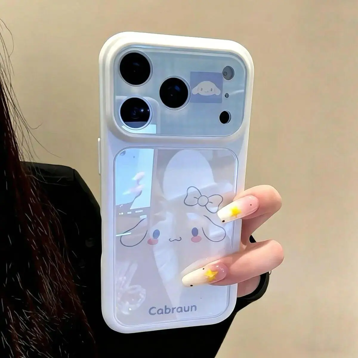 INS Korean Cinnamoroll Blue Plaid Hard IMD Lens Protect Casing for iPhone 17, 17 Pro, 16, 15, 14 Plus, 13, 12 Pro Max, Air 11 - Smartphone, Cellphone, Handheld Devices Cover