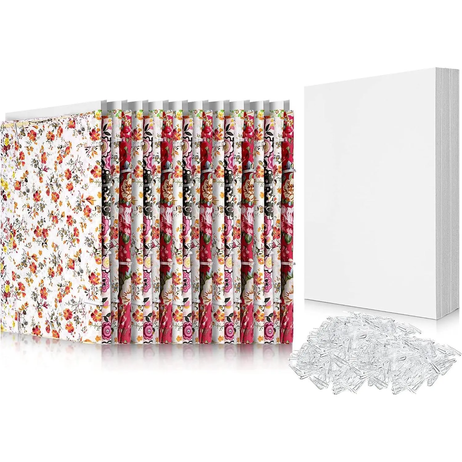 7.5 x 10.5 Inch Comic Book Boards Fabric Backing Board and U Shape Plastic Alligator Clips Poster Board for Folding Cloth and Storing Fabric Storage(100 Set)