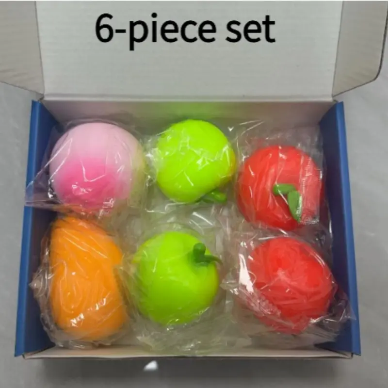 Fruit Series 6-Piece Set, Anxiety Relief Toy, Finger Spinner, Hand Pressure Relief, Easter Toy, Squeeze Toy, Party Gift, Birthday Gift, Squishy Stress Relief Fun Set