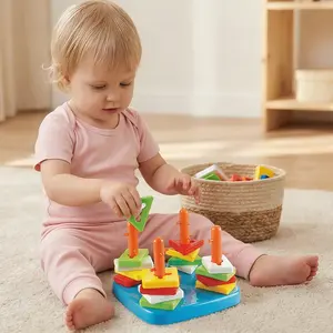 Shape Sorting Toy, Educational Building Blocks for Toddlers, Preschool Learning Toys, Hand-Eye Coordination, Color Shape Recognition, Shape Sorter