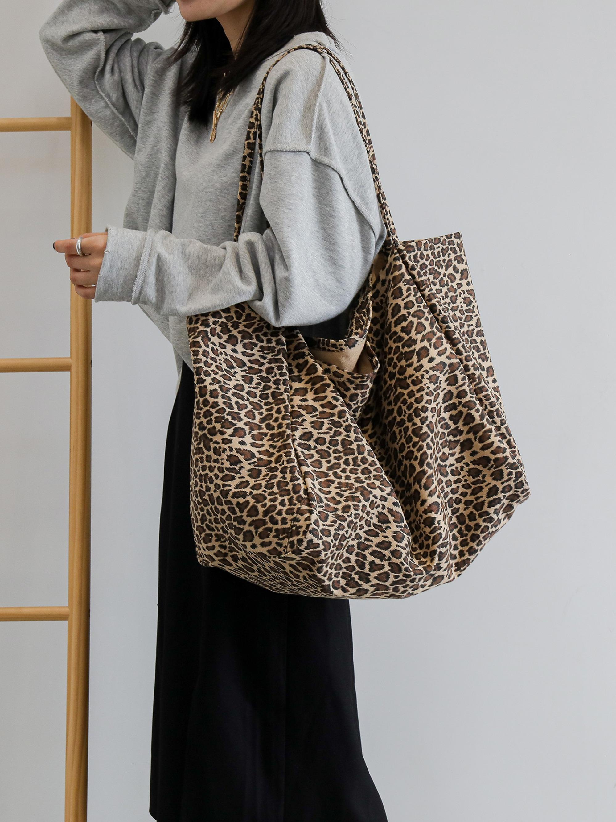 Women's Fashion Leopard Print Tote Bag, Large Capacity Daily Handbag Shoulder Backpack, Casual Trendy Multifunctional Commuter Bag, Fashionable Tote Bag, Stylish Tote Bag