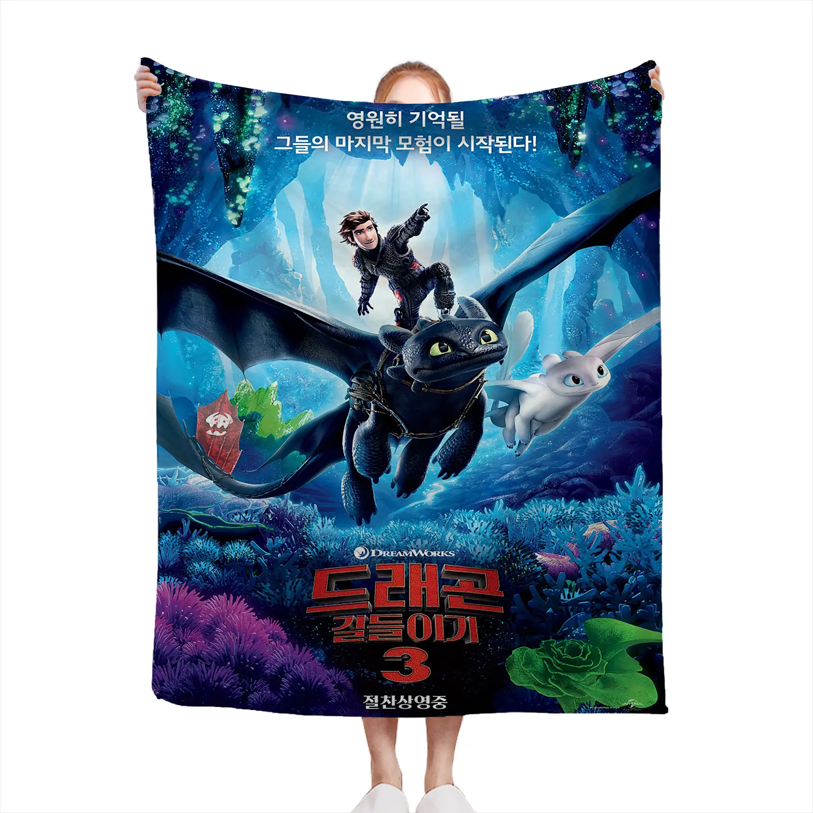 Soft Cozy Throw Blanket Flannel How To Train Your Dragon 3 Print Lightweight For Bed Sofa Living Room Gift For Fans2607230350
