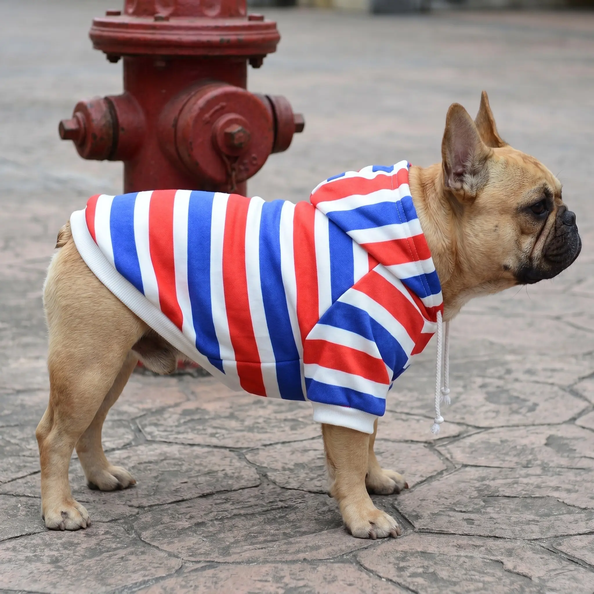 Koogal Dog Pet Crew Neck Sweatshirt, Hoodie for Medium Dogs, Sizes S-2xl, Striped Pattern, All Seasons, Comfortable Pet Clothing