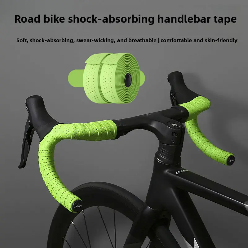 Anti-slip ultra-light breathable handlebar tape; anti-fouling and wear-resistant cycling handlebar tape; suitable for road bikes, bicycle handlebar wrapping tape.