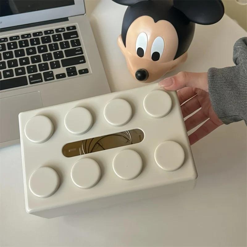 Building Block Shaped Tissue Box Multifunctional Plastic Storage Box Home Napkin Storage Box Coffee Table Color Decoration