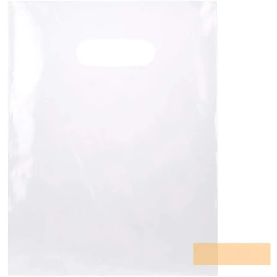 100 Clear Handle Bags 9x12, Extra Thick 2.25 Mil Retail Plastic Shopping Merchandise  Bags  Resistant  Durable Anti Stretch For Small Business LDPE  Cut,  Recyclable