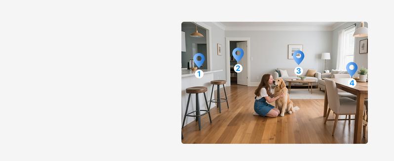 ZOSI 4K Indoor Security Camera C518 Pan/Tilt Pet/Dog/Nanny Plug-in Wifi Camera with Auto Tracking AI Detection 360° View Night Vision 2-Way Audio 5GHz/2.4GHz WiFi 64G Memory Card Included Button Installation