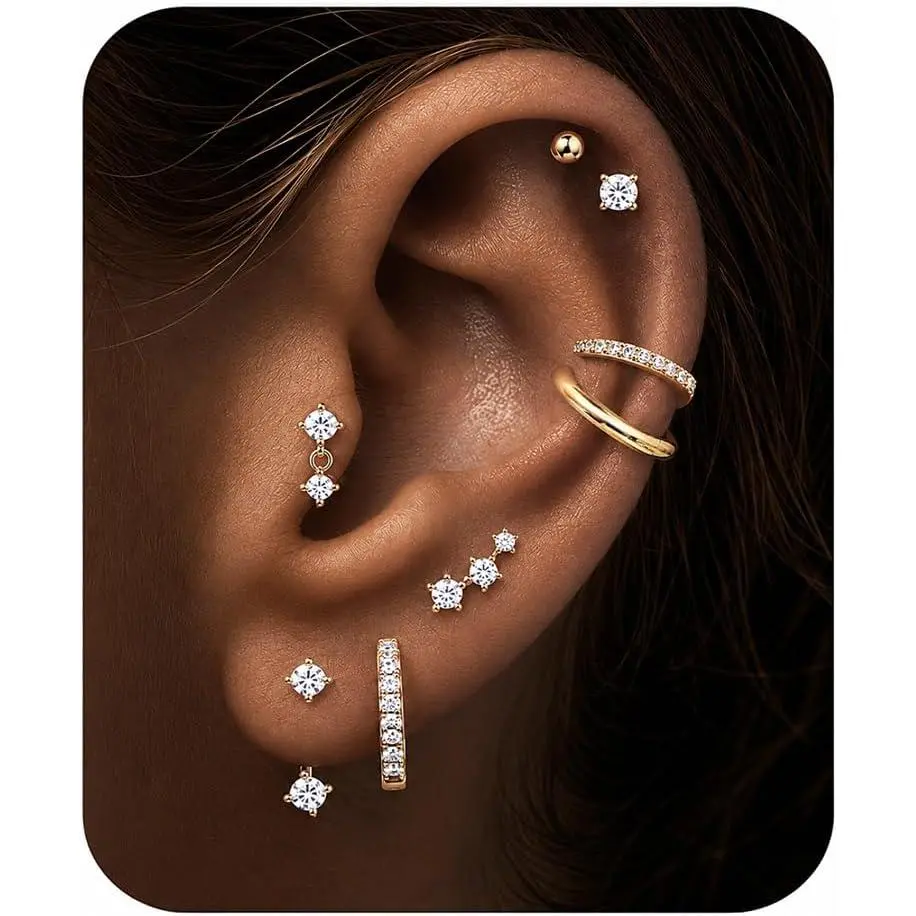 8 Pairs  Earrings Jackets for Women