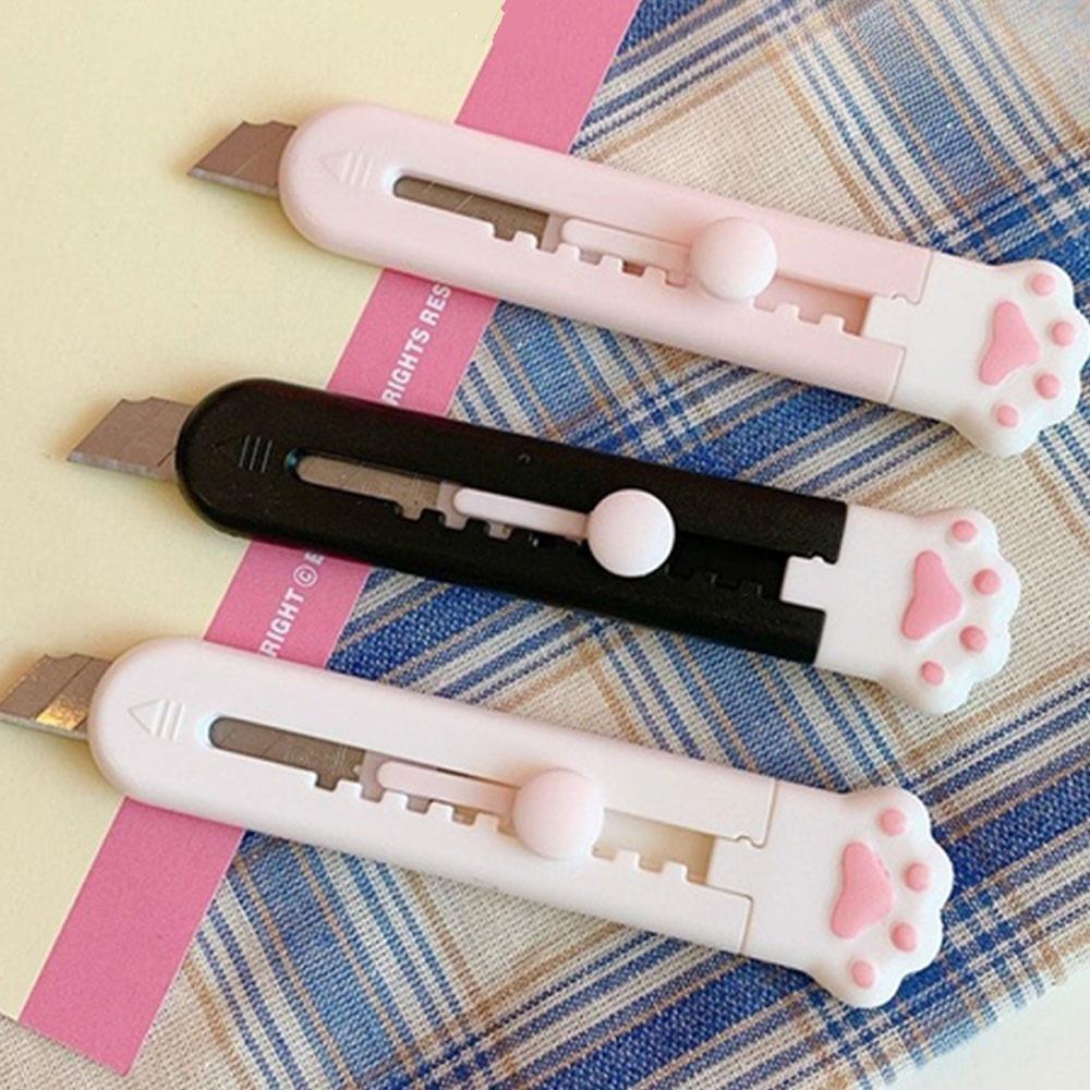 Cute Cat Paw Design Mini Portable Safety Paper Cutter, 1 Count Multifunctional Unpacking Tool, Multifunctional Stationery, Office Cutting Supplies for Home School Dormitory, Office Gadgets
