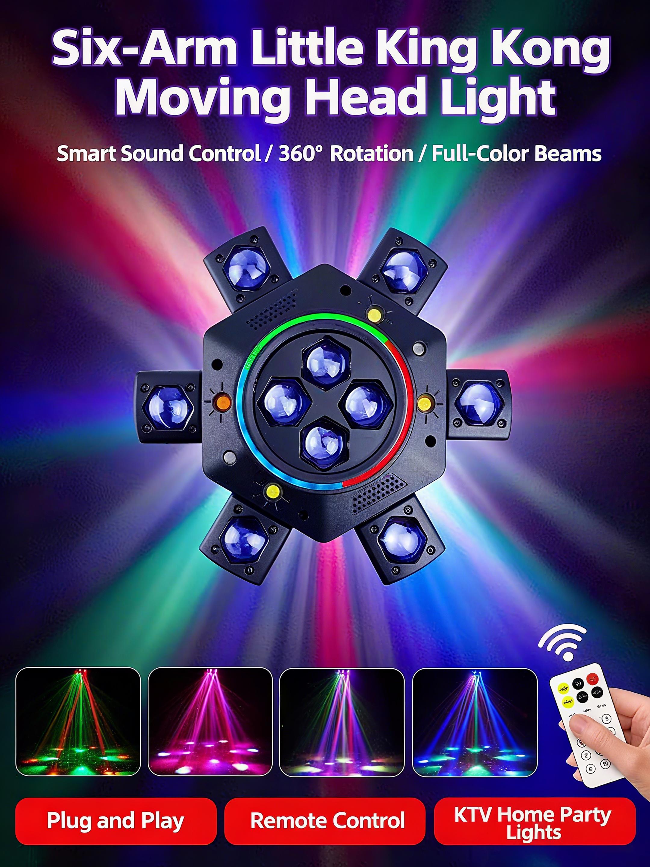 150W Moving Head DJ Lights 6 Arms Party Lights RGBW 6-IN-1 LED Stage Lights with Strobe Beam & Remote Control DMX512 for Wedding Party Disco KTV Event 150W Moving Head DJ Lights 6 Arms Party Lights RGBW 6-IN-1 LED Stage Lights with Strobe Beam & Remote Control DMX512 for Wedding Party Disco KTV Event