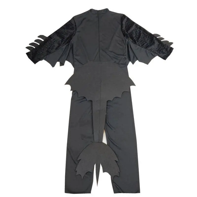3ps Set Halloween Dragon Knight Toothless Cosplay Costume Clothes Black Fancy Dress Detachable Tail Suit Cosplay Birthday Gift