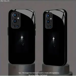 devout cross pattern design suitable for Oneplus 7/8/9/11/12/10 Pro/10R/10T/6T/7 Pro/7T/7T Pro/8 Pro/8T/9 Pro/Ace 2/Ace 3 Hard Case glass texture Simple design new styles Phone Case