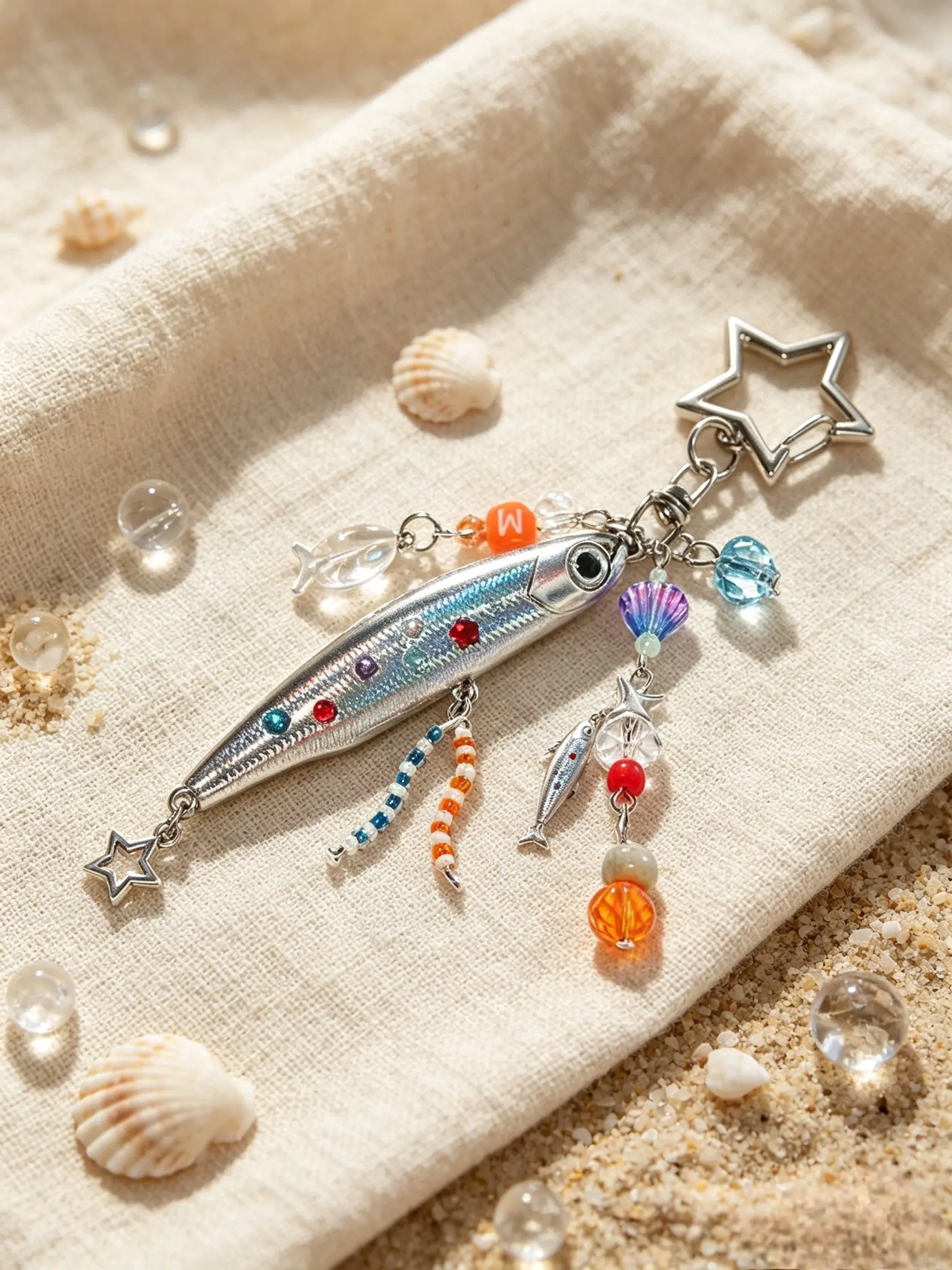 Fishing Keychain Gifts, Fish Key Chain for Men, Cool Boho Animal Design, Funny Fishing Lovers Accessory, All Seasons Use