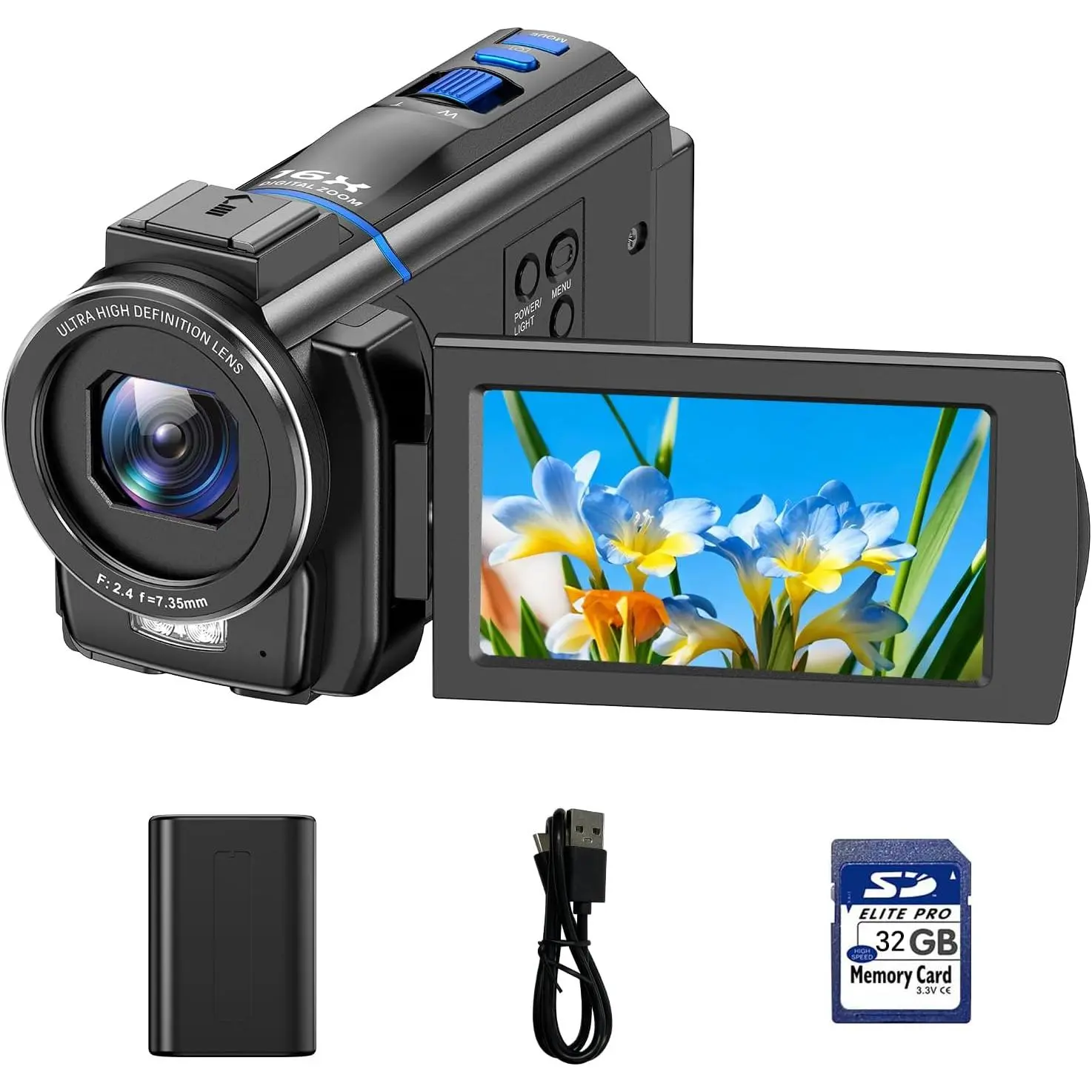5K Video Camera Camcorder 48MP, IR Night Vision Cam Corder, 3.0" 270° Rotation  Screen, 16X Digital Zoom Vlogging Camera for YouTube, Video Camcorder with , 32GB SD Card & Remote Control