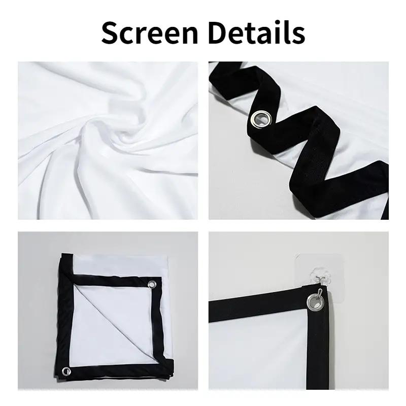 Portable Thickened Projector TV Screen, 1 Count Washable Foldable Projector Screen, Home Office Outdoor HD Projector Accessories
