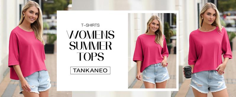 PASLTER  Womens Oversized T-Shirts Cropped Summer Casual Short Sleeve Loose Fit Tee Tops