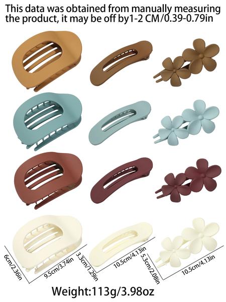 8pcs Matte Anti-Slip Large Hair Clips for Women, Suitable for Thick & Thin Hair, Daily Use Decorative Strong Hold All-Day Comfort, Hair Claws Set
