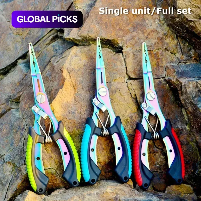 Professional Fishing Set, Stainless Steel Pliers with Carry Bag & Fishing Lanyard, Outdoor Recreation Equipment, Durable Fishing Gear, Fishing Supplies #GLOBAL PICKS