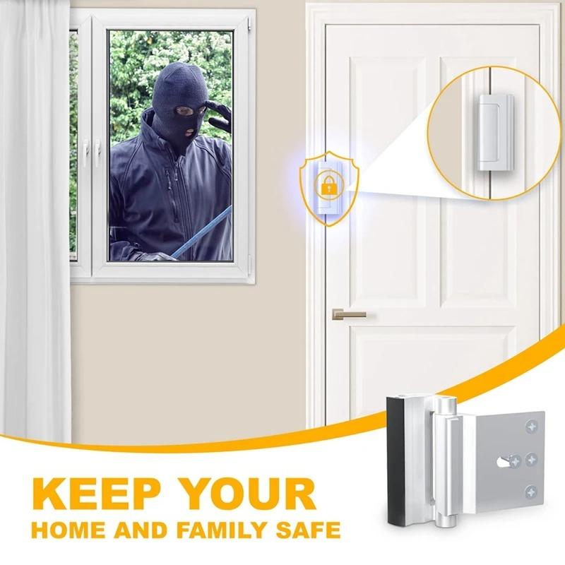 Aluminum Alloy Door Lock, Door Reinforcement Lock, Easy to Install Home Door Lock, Anti-theft Design Door Lock, Door Hardware for Home, Office, Hotel, Apartment