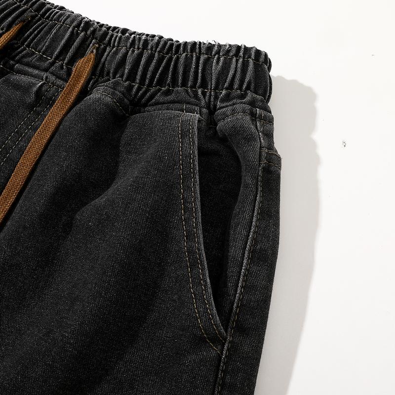 Grand Opening - Men's Straight Jeans, Casual Drawstring Elastic Waist, Denim Pants, Heavyweight Washed Jeans, Premium Blended Elastic Fabric with 72% Cotton Grand Opening - Men's Straight Jeans, Casual Drawstring Elastic Waist, Denim Pants, Heavyweight Washed Jeans, Premium Blended Elastic Fabric with 72% Cotton
