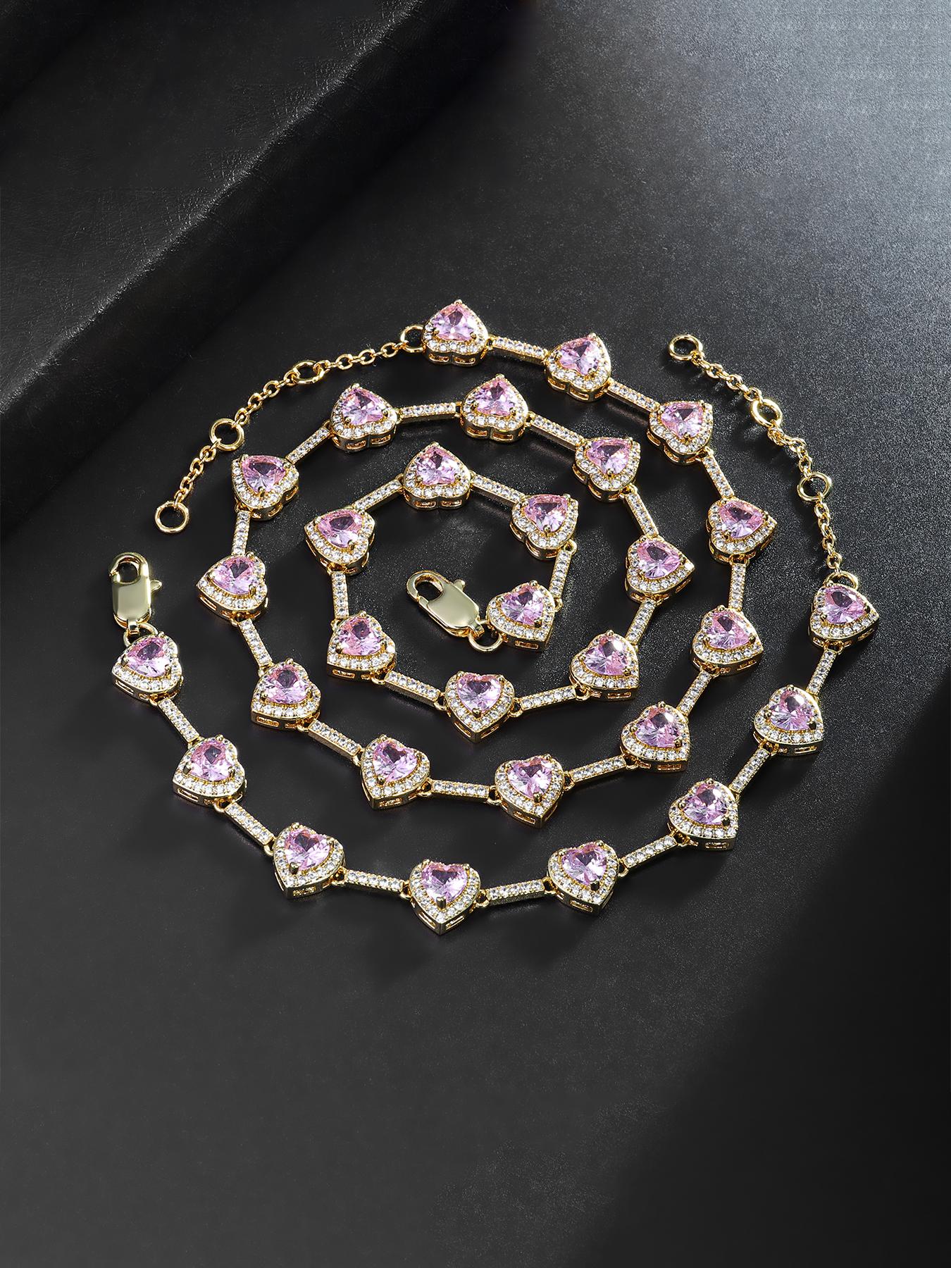 Iced Chics Elegant Necklace and Bracelet Set, Unisex Fashion Matching Jewelry Set, Perfect Gift for Special Occasions, Sparkling Accessories, Men Jewelry