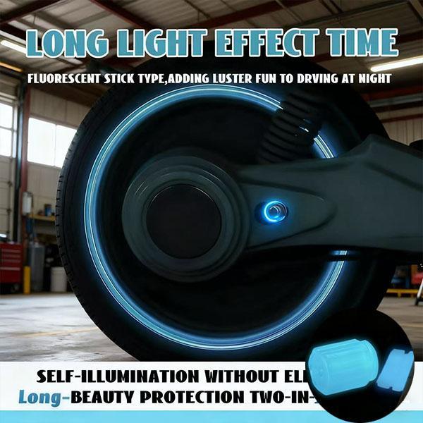 8PCS Luminous Tire Valve Cap Set - Waterproof Air Stem Covers, Universal Fit for Car Bike Motorcycle Wheel Accessories