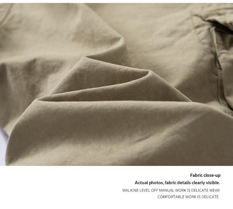 Washed Vintage Loose Tapered Work Pants- Classic Fit, Versatile for Work& Casual, Unique Vintage Wash Finish Menswear Man Trouser Pocket Beige Plain