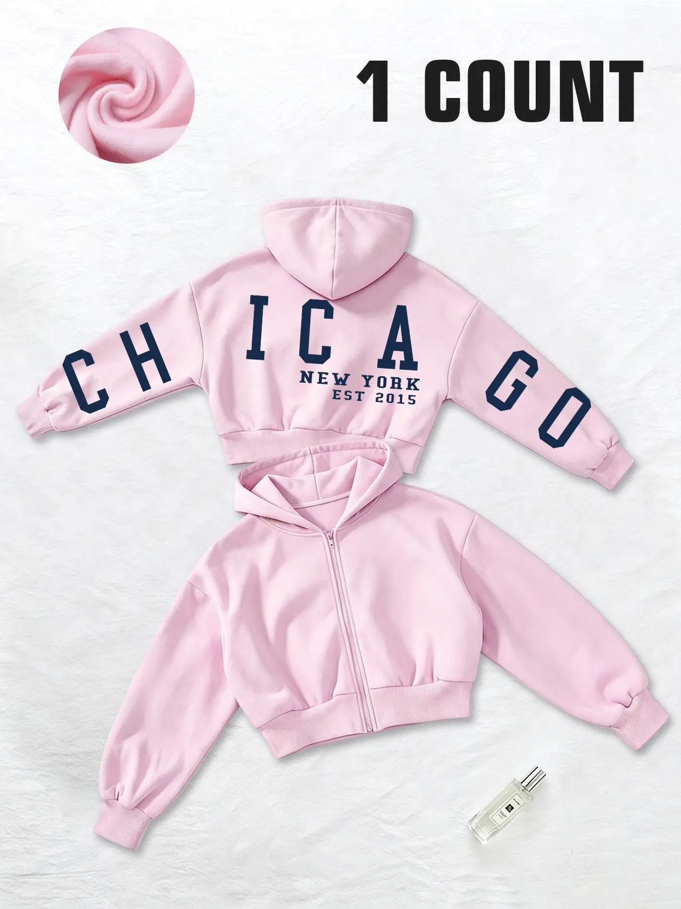 Women's Drop Shoulder Long Sleeve Hoodie, Chicago Letter Print, Casual Loose-Fit Jumper, Fall Fashion, Daily Wear, Trendy Style