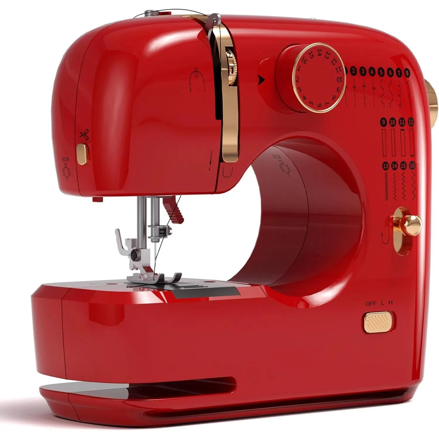 Mini Sewing Machine for Beginners,16 -in Stitches with Pre-Threaded &  to Sew,Portable Quick Repair Tool for  DIY Clothes &